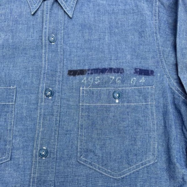 画像2: WW2 USN Blue Chambray Shirt (2)