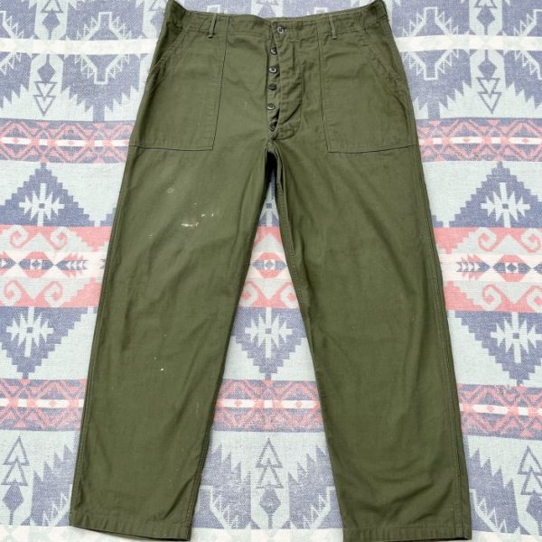 画像2: 64’ ARMY OG-107(初期型 移行期モデル)Sateen Utility Trousers 42x33 (2)