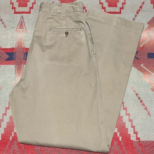 画像1: 50’s ARMY M-56 Khaki Chino Trousers(32x33表記)ボタンフロント (1)