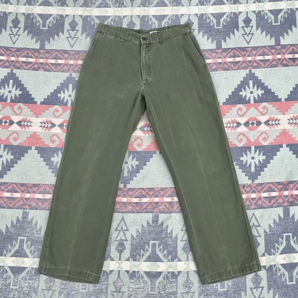 画像2: 50’s USMC P-58(P-56) Cotton Sateen Utility Trousers (W-32in) (2)