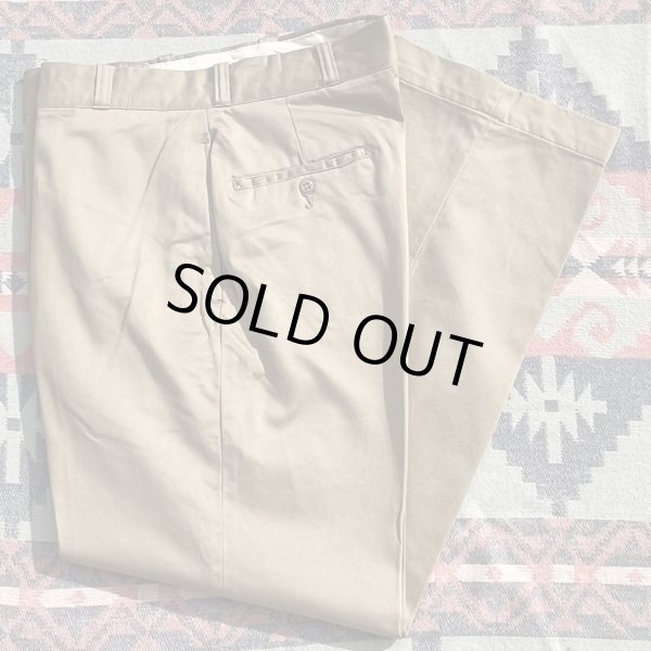画像1: 60’s ARMY Cotton Khaki Chino Trousers(34x31)Mint~NOS? (1)
