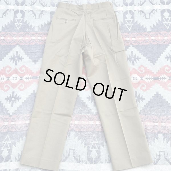 画像2: 60’s N.O.S. ARMY Cotton Khaki Chino Trousers (33x31) (2)