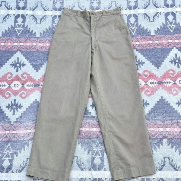 画像2: 60’s ARMY Cotton Khaki Chino Trousers(33x31) (2)