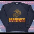 画像1: 黒ボディ USMC Sweat Shirt (L) (1)