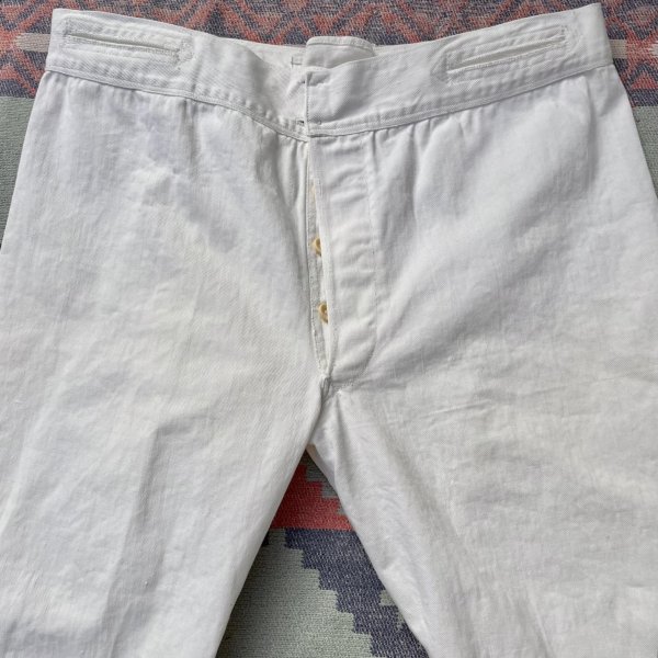 画像2: 1910’s〜 US NAVY White Cotton Sailor Pants(巻き縫い) (2)