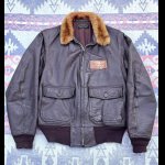 画像: 1957’ G-1 Leather Flight Jacket (40)襟裏USNステンシル