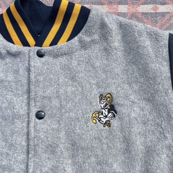 画像2: ARTEX US NAVY Fleece Varsity Jacket (2)