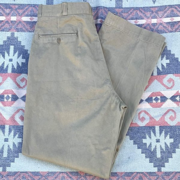 画像1: 60’s US Armd Force Cotton Khaki Chino Trousers (33x31) (1)