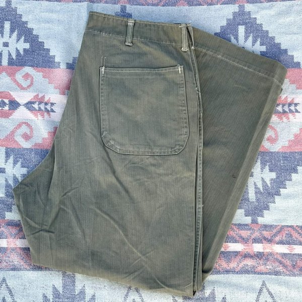 画像1: WW2 USMC P-41 HBT Trousers (実寸35x27.5) (1)