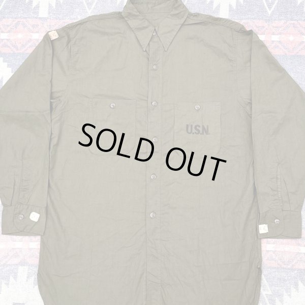 画像1: 1944’ N.O.S. US NAVY N-3 Poplin Shirt (16) (1)