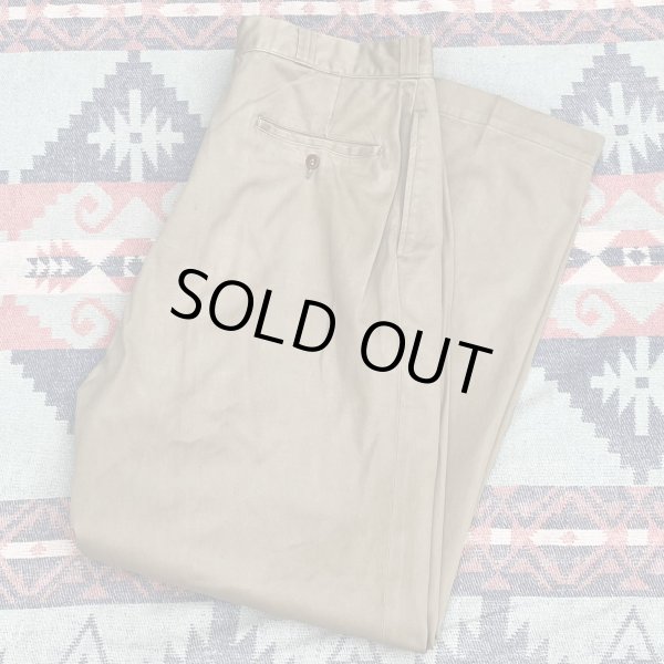 画像1: 50’s ARMY Cotton Khaki Chino (ボタンチノ) 実寸34 (1)