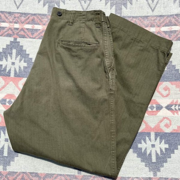 画像1: WW2 ARMY M-1943 Cotton "HBT" Field Trousers (1)
