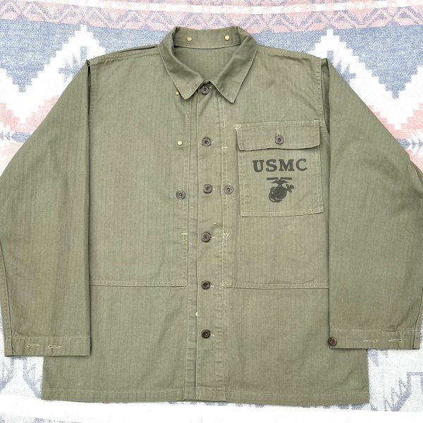 画像1: 40’s WW2 USMC P-44 HBT Jacket (38) Excellent+  (1)