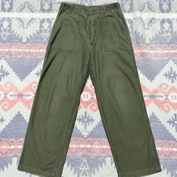 画像2: Circa Late 60’s ARMY OG-107 Sateen Utility Trousers ベイカーパンツ (2)