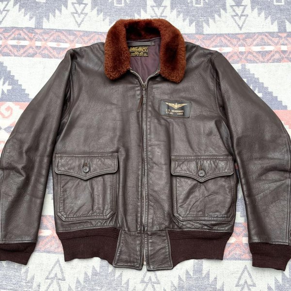 画像2: 1952’ USN "Monarch" G-1 Leather Flight Jacket (Mil-J-7823AER)中尉着用 (2)