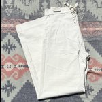 画像: 30’s Dead Stock USN Lace Back White Cotton Sailor Pants(W32~33)