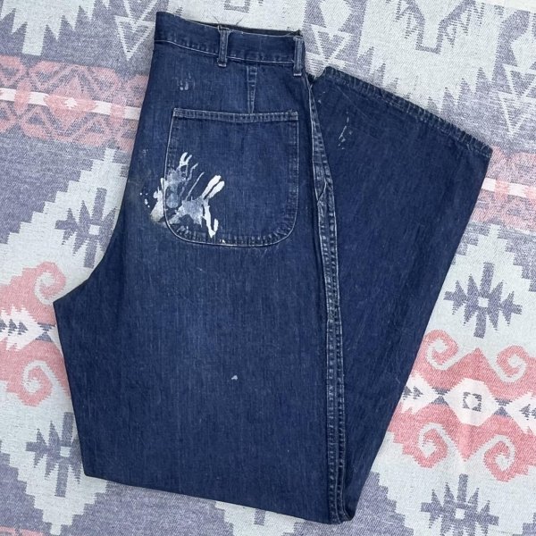 画像1: WW2 40’s US NAVY Denim Pants (ウエスト33) (1)
