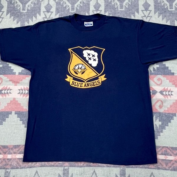 画像1: 80’s~ HANES "Blue Angels" 両面プリント入り T-Shirt(XL) (1)