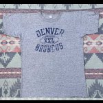 画像: 80’s Champion NFL "Denver Broncos" 3段プリント 霜降りグレー88/12 Tee