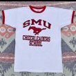 画像1: 80’s Champion SMU Mustangs 4段染み込みプリント Ringer T Shirt (1)