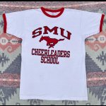 画像: 80’s Champion SMU Mustangs 4段染み込みプリント Ringer T Shirt