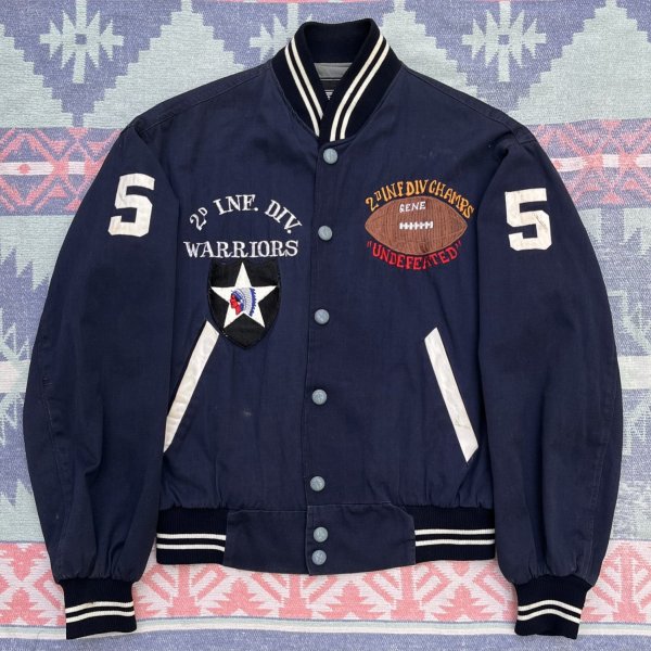 画像1: 60’s~ US ARMY 2nd Infantry Division Cotton Varsity Jacket (1)