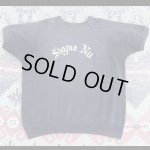 画像: Circa 60’s "Sigma Nu" (ΣN)Print Short Sleeve Sweat Shirt(approx M-L)