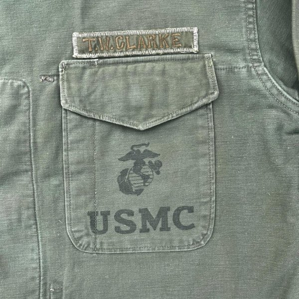 画像4: 50’s USMC P-56(P-58)Cotton Sateen Utility Shirt/Jacket (L相当サイズ) (4)
