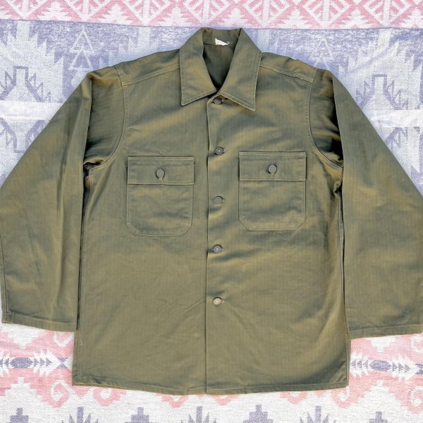 画像1: 40’s~HBT Utility Shirt. Dead Stock or One Wash Mint Condition！ (1)