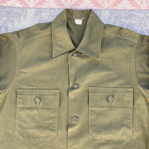 画像3: 40’s~HBT Utility Shirt. Dead Stock or One Wash Mint Condition！ (3)